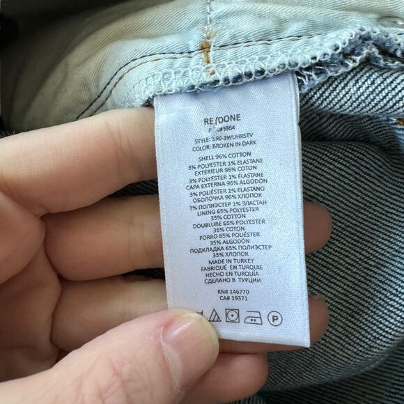 Re/Done Ultra High Rise Stovepipe Jean Broken in the Dark Wash - Picture 6 of 10